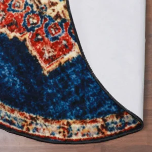 Blue Multi Color Traditional Print Rug