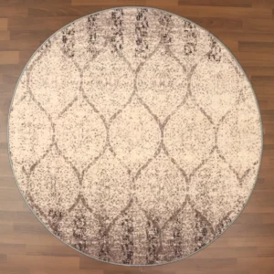 Brown Beige Geometric Print Rug