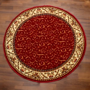 Floral Scrollwork Round Rug