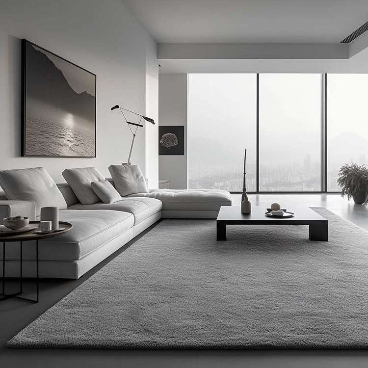 Modern Grey Living Room Carpet