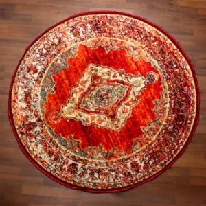Oriental Medallion Round Area Rug