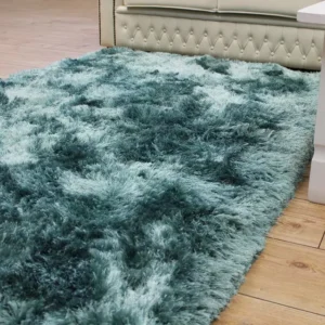 Ultra Thick Plush Shaggy Rug Ocean Green