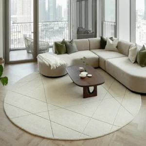 Diamonds in Squares Narrow Lines Carpet