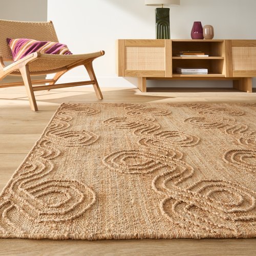 stylish jute rug in living room