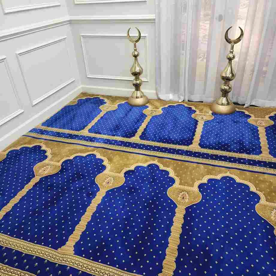 Decorative blue and gold prayer rugs
