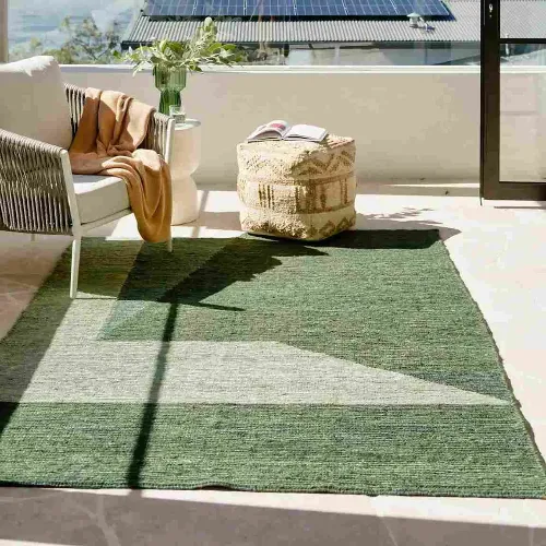 Green jute rug modern balcony