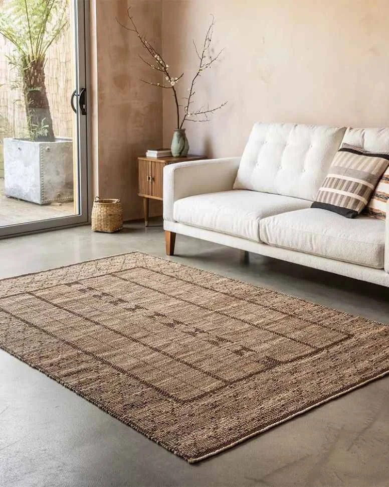 Natural jute rug living room