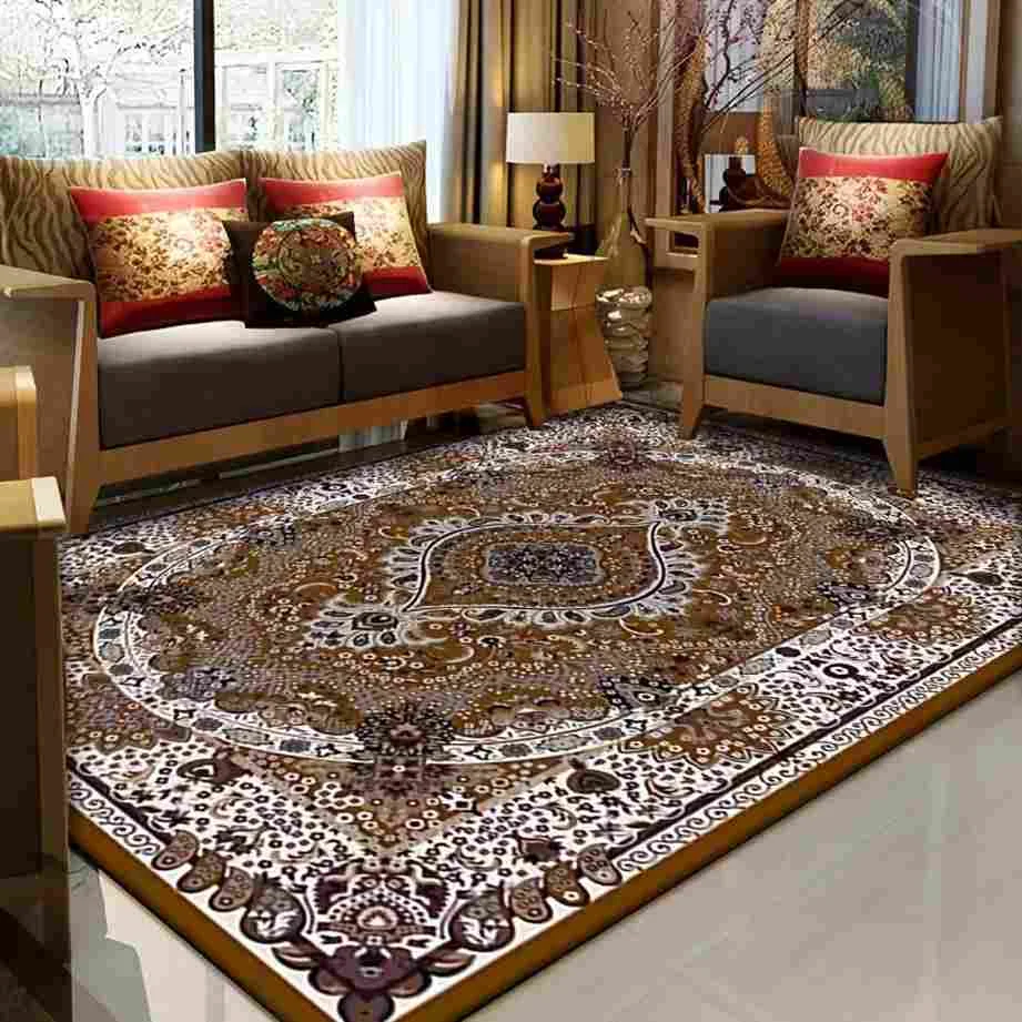 Traditional patterned rug with seating