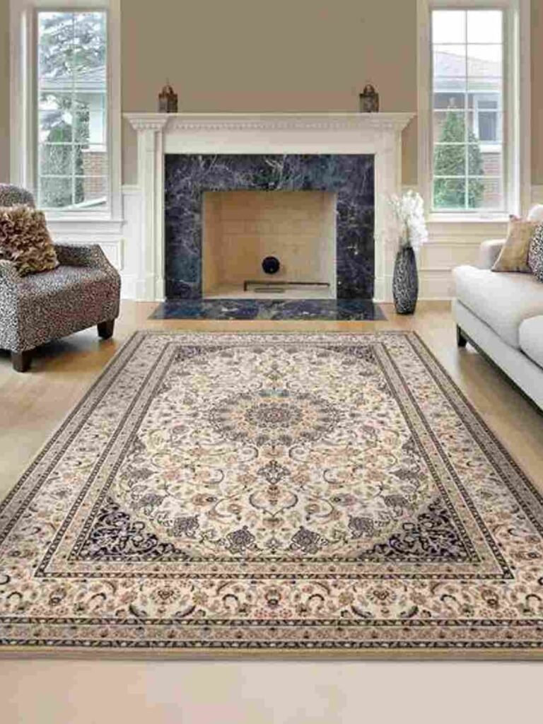 Elegant Persian carpet in livingroom